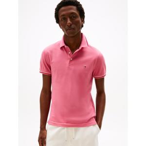 Tommy Hilfiger Slim Fit Tipped Pink Alert Polo Shirt